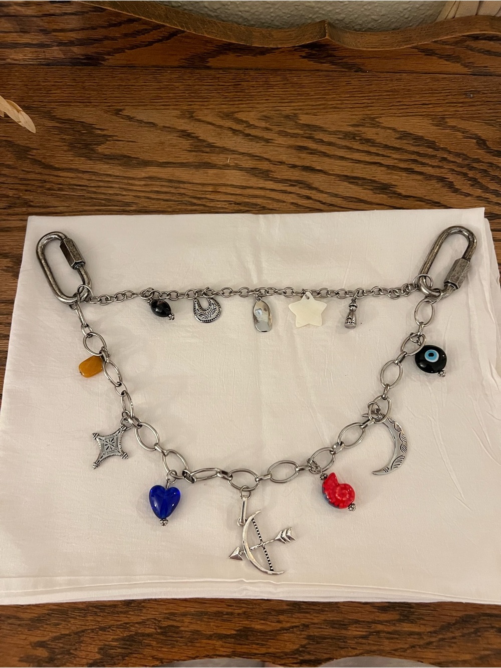 Free People Double Layer Swag Charm Silver Tone NWOT